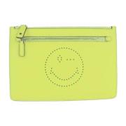 Pre-owned Leather clutches Anya Hindmarch Pre-owned , Yellow , Dames