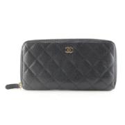 Tweedehands Zwarte Stoffen Portemonnee Chanel Vintage , Black , Unisex