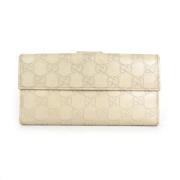 Pre-owned Leather wallets Gucci Vintage , Beige , Unisex