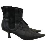 Pre-owned Leather boots Chanel Vintage , Black , Dames