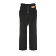 Zwarte Bouclé Broek met Logo Patch Heron Preston , Black , Heren