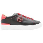 Zwarte en Rode Metalen Sneakers Philipp Plein , Multicolor , Heren