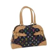 Pre-owned Canvas handbags Louis Vuitton Vintage , Black , Dames