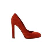 Pre-owned Suede heels Sergio Rossi Pre-owned , Red , Dames