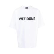 T-shirt met opvallend logo We11Done , White , Heren
