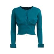 Blauwe Cardigan met Ondersteunde Borst Mar De Margaritas , Blue , Dame...