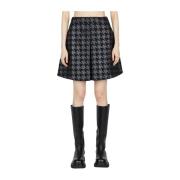 Houndstooth Motief Rok Moncler , Black , Dames