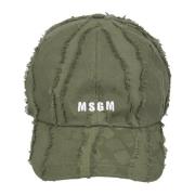 Stijlvol Logo Cap voor Mannen Msgm , Green , Heren