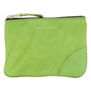 Gewassen leren etui met logo print Comme des Garçons , Green , Dames