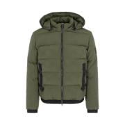 Groene Gewatteerde Jas met Capuchon Emporio Armani EA7 , Green , Heren