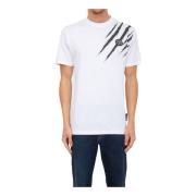 Klassiek Katoenen T-shirt voor Heren Plein Sport , White , Heren