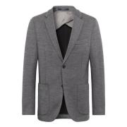 Wollen Jersey Blazer Stijl Bari Boggi Milano , Gray , Heren