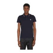 Gestreept Logo Polo Shirt Moncler , Blue , Heren