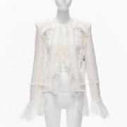 Pre-owned Lace outerwear Balmain Pre-owned , White , Dames