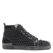 Pre-owned Velvet sneakers Christian Louboutin Pre-owned , Black , Dame...