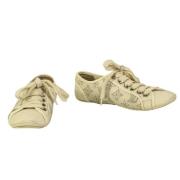 Pre-owned Leather sneakers Louis Vuitton Vintage , Beige , Dames