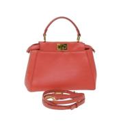 Pre-owned Leather handbags Fendi Vintage , Orange , Dames