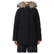 Luxe Arctische Wasbeer Parka Woolrich , Black , Dames