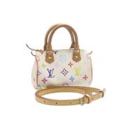 Pre-owned Canvas handbags Louis Vuitton Vintage , White , Dames