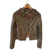 Pre-owned Leather outerwear Givenchy Pre-owned , Gray , Dames