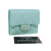 Pre-owned Canvas wallets Chanel Vintage , Blue , Dames