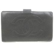 Tweedehands leren portemonnees, Goede staat Chanel Vintage , Black , D...