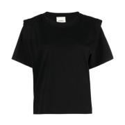 Zwarte Zelitos T-Shirt met Gewatteerde Schouders Isabel Marant Étoile ...