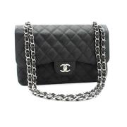 Tweedehands Zwarte Leren Chanel Schoudertas Chanel Vintage , Black , D...