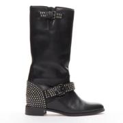 Pre-owned Leather boots Christian Louboutin Pre-owned , Black , Dames