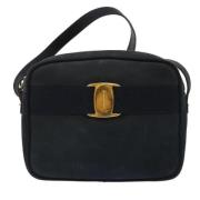 Pre-owned Suede shoulder-bags Salvatore Ferragamo Pre-owned , Black , ...