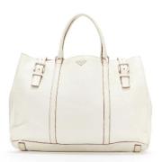 Pre-owned Leather handbags Prada Vintage , White , Dames