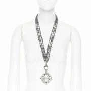 Pre-owned Metal necklaces Chanel Vintage , Gray , Dames
