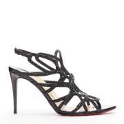 Pre-owned Leather sandals Christian Louboutin Pre-owned , Black , Dame...