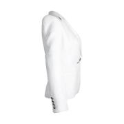 Pre-owned Cotton outerwear Balmain Pre-owned , White , Dames