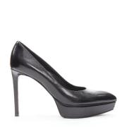 Pre-owned Leather heels Saint Laurent Vintage , Black , Dames