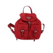 Pre-owned Nylon backpacks Prada Vintage , Red , Dames
