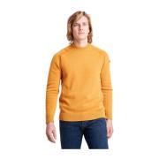 Effen Katoenen Crewneck Sweater RRD , Orange , Heren