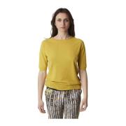 Dames Ronde Hals T-Shirt Alpha Studio , Yellow , Dames