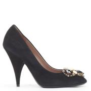 Pre-owned Suede heels Yves Saint Laurent Vintage , Black , Dames