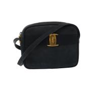 Pre-owned Suede shoulder-bags Salvatore Ferragamo Pre-owned , Black , ...