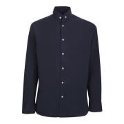 Blauwe Romain Shirt met Hoge Kraag Officine Générale , Blue , Heren