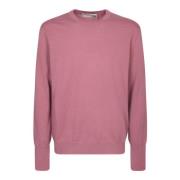 Roze Cashmere Trui met Ribdetails Ballantyne , Pink , Heren