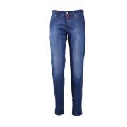 Slim-Fit Jeans voor Mannen Kiton , Blue , Heren