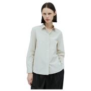 Klassieke Gestreepte Katoenen Shirt The Row , Beige , Dames