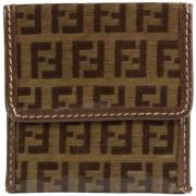 Voldoende canvas-portefeuilles Fendi Vintage , Brown , Dames