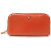 Gebruikte koppeling, Zeer goede staat Chanel Vintage , Orange , Dames