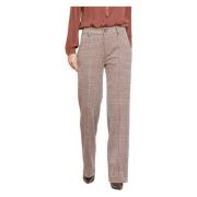 Beige/Rode Straight Fit Jersey Chino Broek Mason's , Multicolor , Dame...