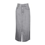 Stijlvolle Denim Midi Rok in Grijs Katoen Isabel Marant Pre-owned , Gr...