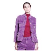 Paarse fluwelen jas met 1000 strepen Mason's , Purple , Dames