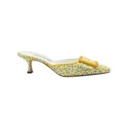Pre-owned Cotton heels Manolo Blahnik Pre-owned , Yellow , Dames